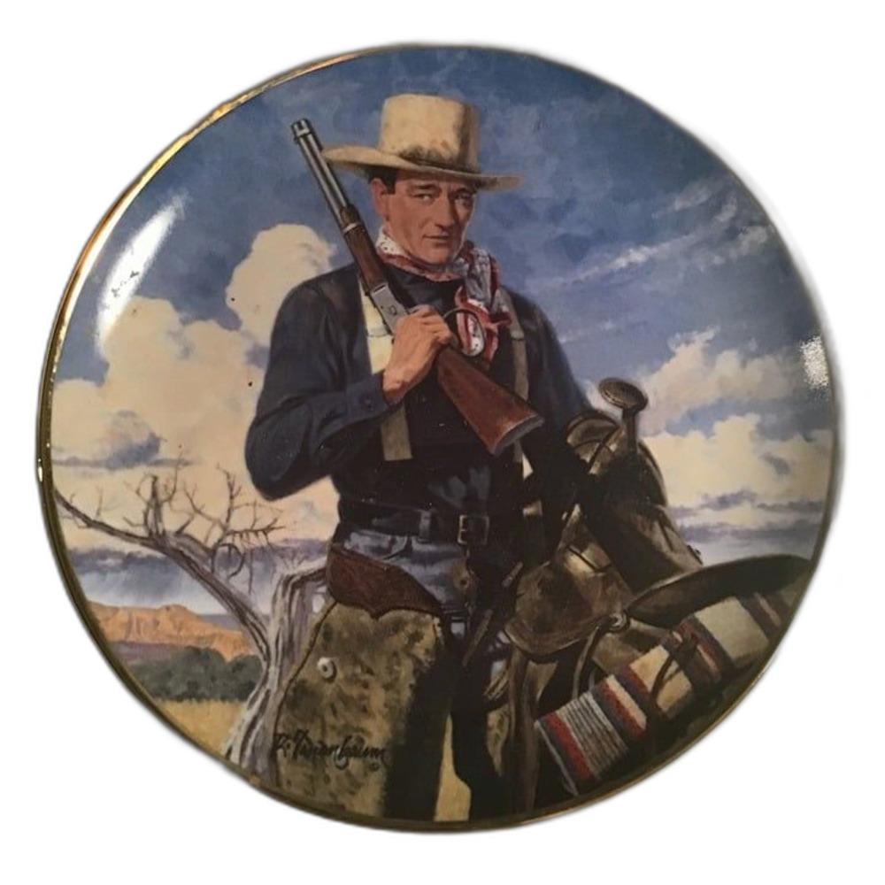 John Wayne "Spirit of the West" Franklin Mint Limited Edition Collector Plate 8"